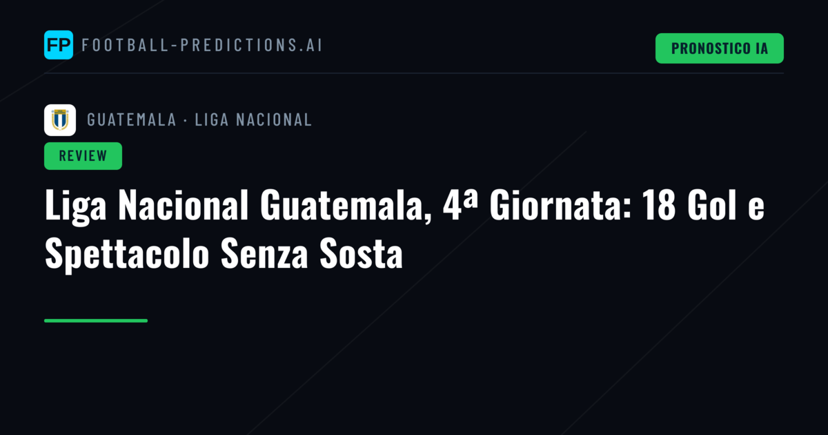 Liga Nacional Guatemala, 4ª Giornata: 18 Gol e Spettacolo Senza Sosta