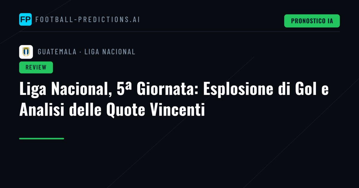 Liga Nacional, 5ª Giornata: Esplosione di Gol e Analisi delle Quote Vincenti