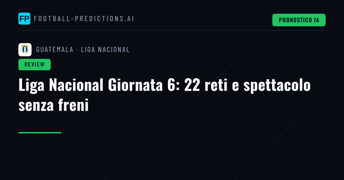 Liga Nacional Giornata 6: 22 reti e spettacolo senza freni