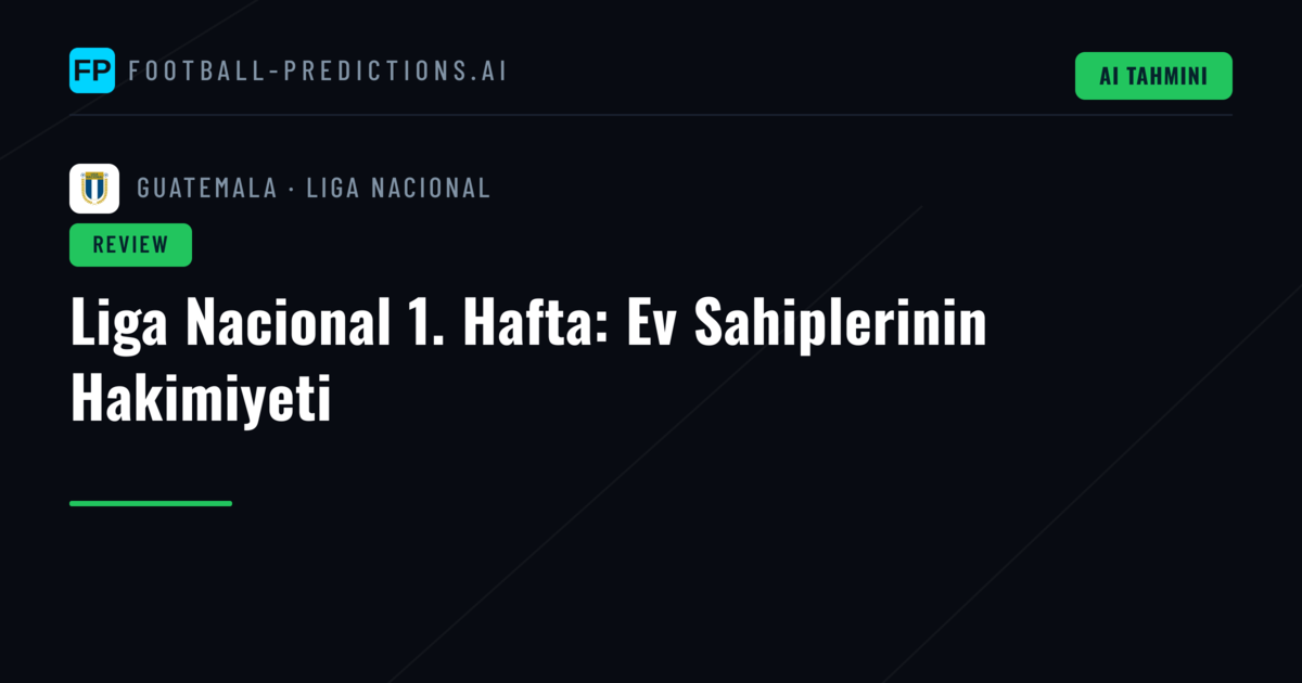 Liga Nacional 1. Hafta: Ev Sahiplerinin Hakimiyeti