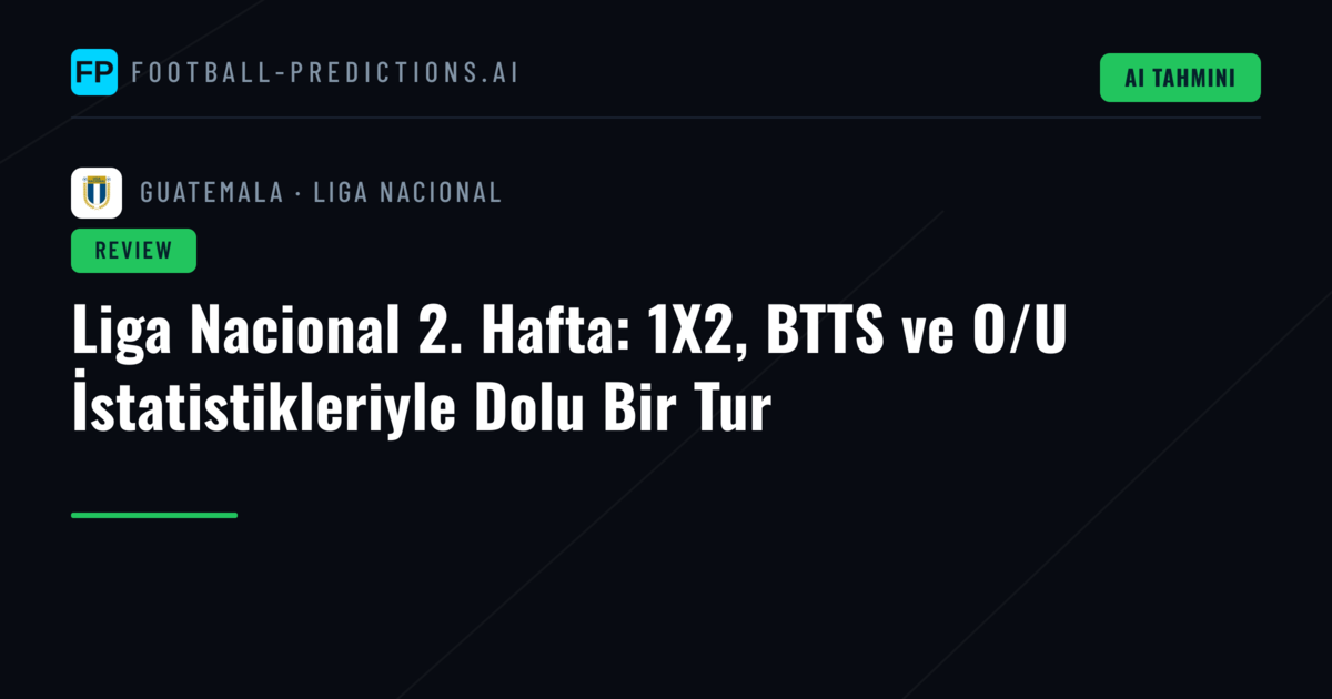 Liga Nacional 2. Hafta: 1X2, BTTS ve O/U İstatistikleriyle Dolu Bir Tur