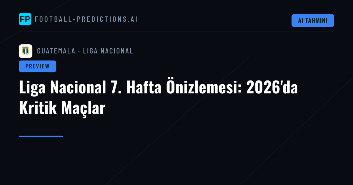 Liga Nacional 7. Hafta Önizlemesi: 2026'da Kritik Maçlar
