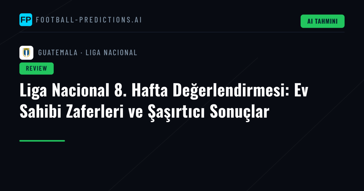 Liga Nacional 8. Hafta Değerlendirmesi: Ev Sahibi Zaferleri ve Şaşırtıcı Sonuçlar