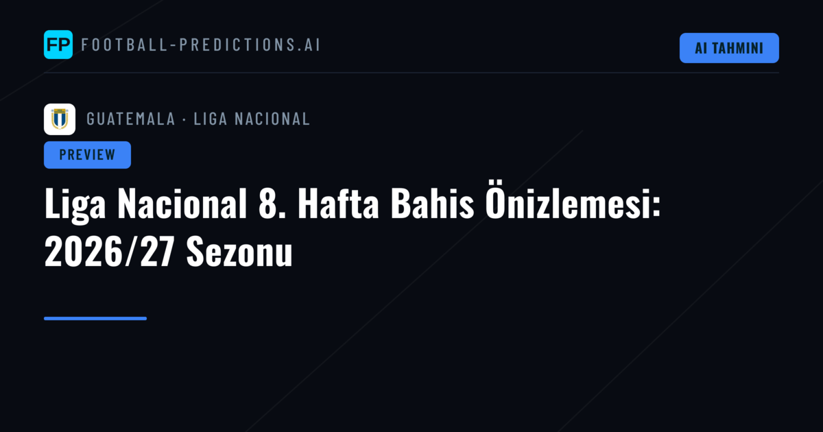 Liga Nacional 8. Hafta Bahis Önizlemesi: 2026/27 Sezonu