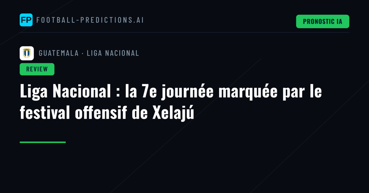 Liga Nacional : la 7e journée marquée par le festival offensif de Xelajú