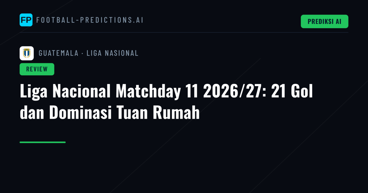 Liga Nacional Matchday 11 2026/27: 21 Gol dan Dominasi Tuan Rumah