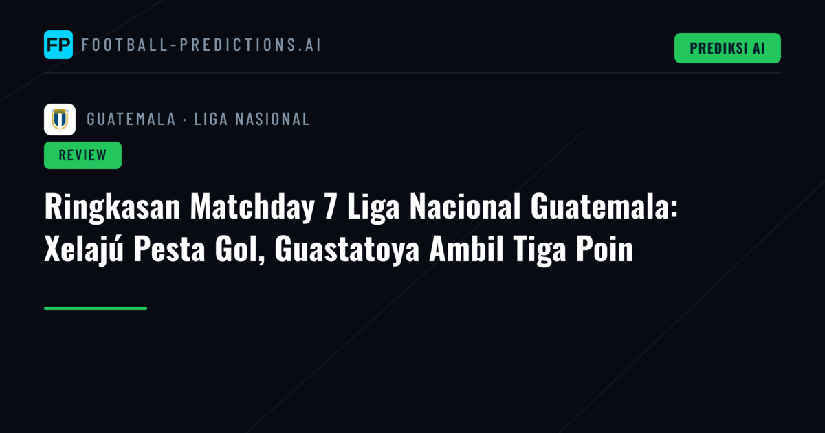 Ringkasan Matchday 7 Liga Nacional Guatemala: Xelajú Pesta Gol, Guastatoya Ambil Tiga Poin