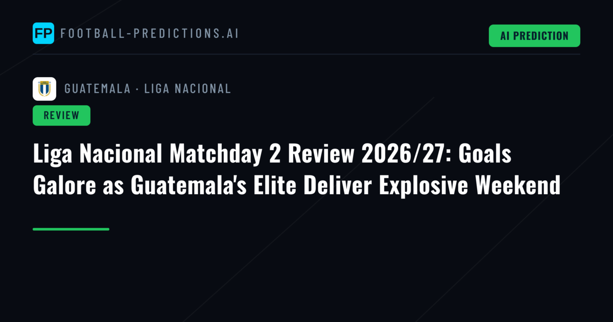 Liga Nacional Matchday 2 Review 2026/27: Goals Galore as Guatemala's Elite Deliver Explosive Weekend