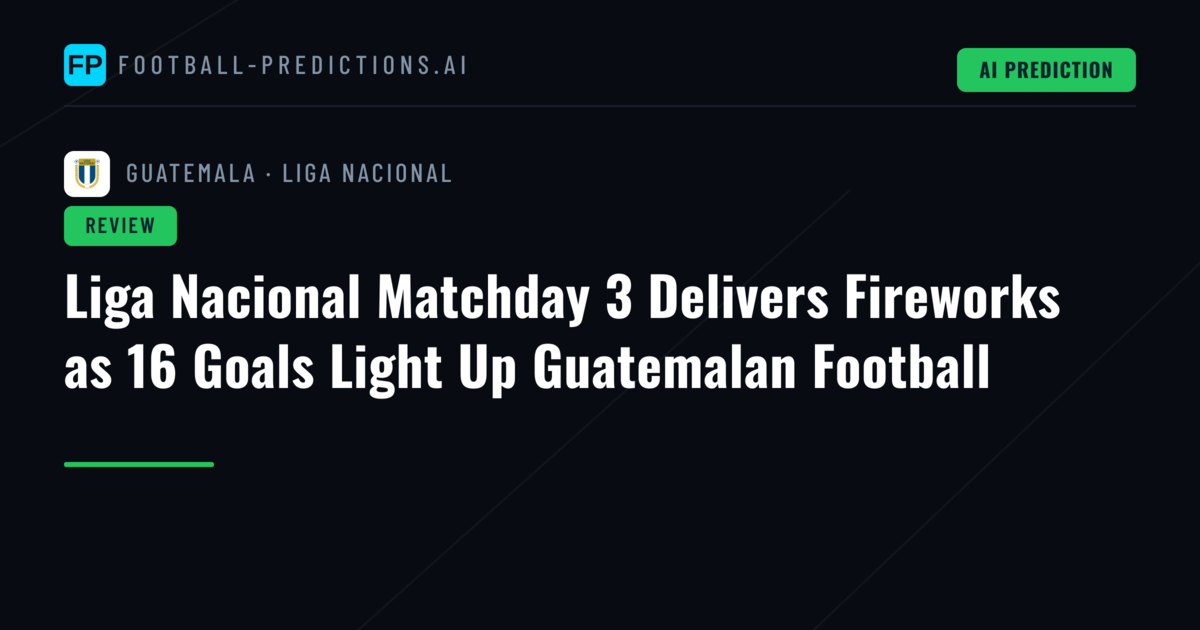 Liga Nacional Matchday 3 Delivers Fireworks as 16 Goals Light Up Guatemalan Football