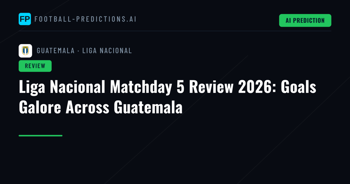 Liga Nacional Matchday 5 Review 2026: Goals Galore Across Guatemala