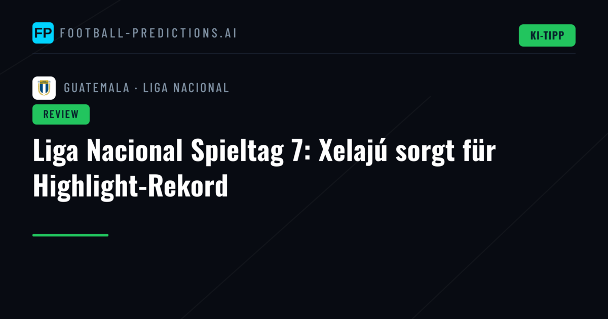 Liga Nacional Spieltag 7: Xelajú sorgt für Highlight-Rekord
