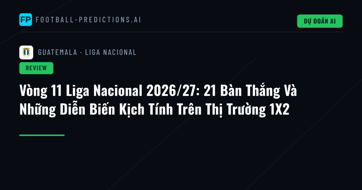 Vòng 11 Liga Nacional 2026/27: 21 Bàn Thắng Và Những Diễn Biến Kịch Tính Trên Thị Trường 1X2