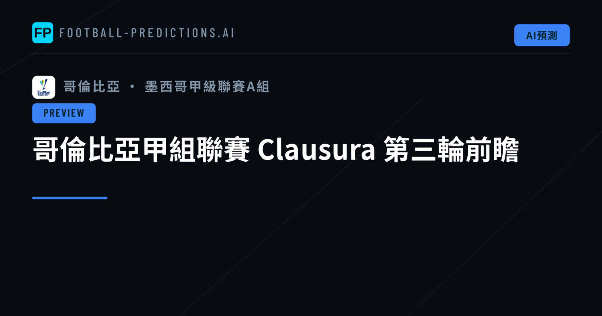 哥倫比亞甲組聯賽 Clausura 第三輪前瞻