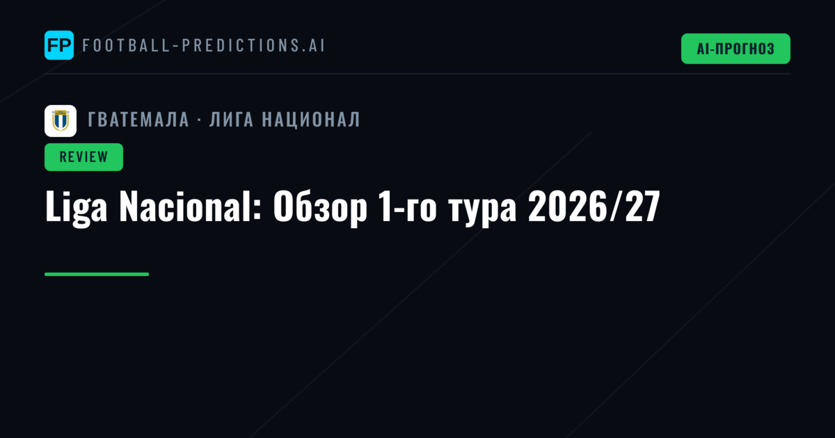 Liga Nacional: Обзор 1-го тура 2026/27