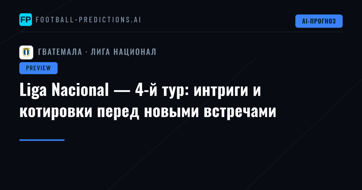 Liga Nacional — 4-й тур: интриги и котировки перед новыми встречами