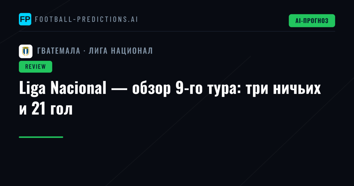 Liga Nacional — обзор 9-го тура: три ничьих и 21 гол