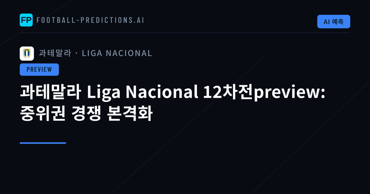 과테말라 Liga Nacional 12차전preview: 중위권 경쟁 본격화