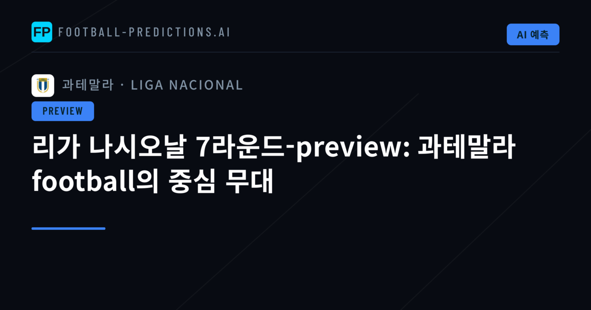 리가 나시오날 7라운드-preview: 과테말라 football의 중심 무대