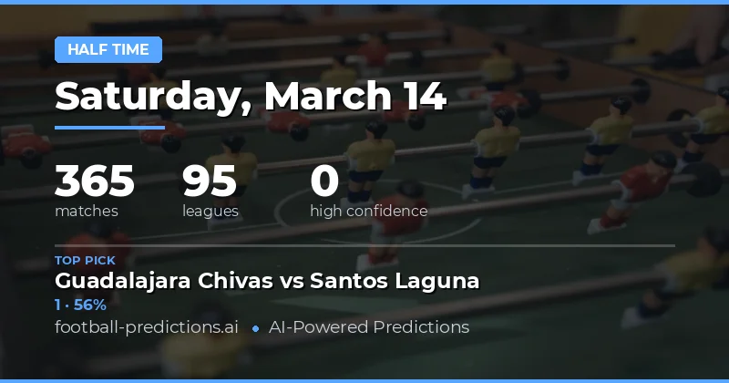 Half Time Result Predictions 14 Mar 2026