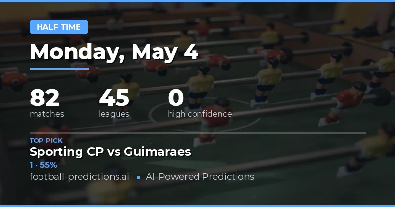 Half Time Result Preview for 4 May 2026