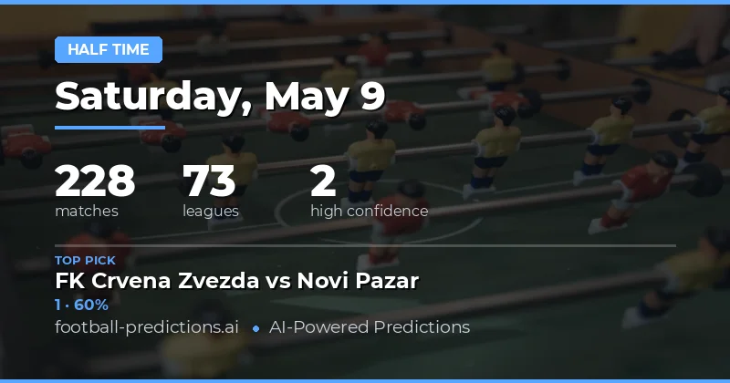 Half Time Result Preview: 9 May 2026