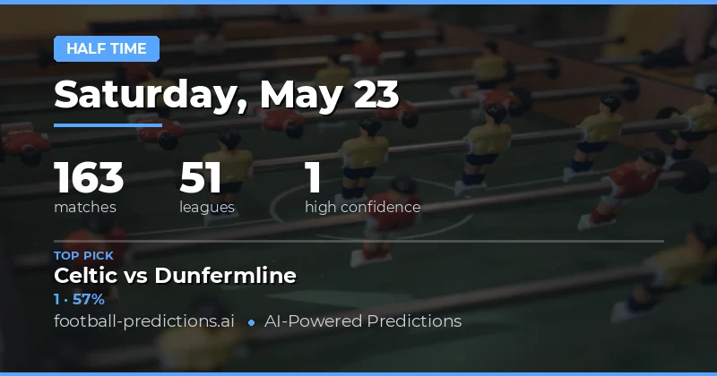Half Time Result Preview: 23 May 2026