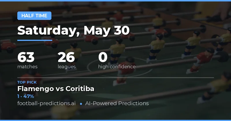 Expert Half Time Result Predictions for 30 May 2026