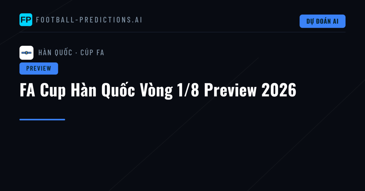 FA Cup Hàn Quốc Vòng 1/8 Preview 2026