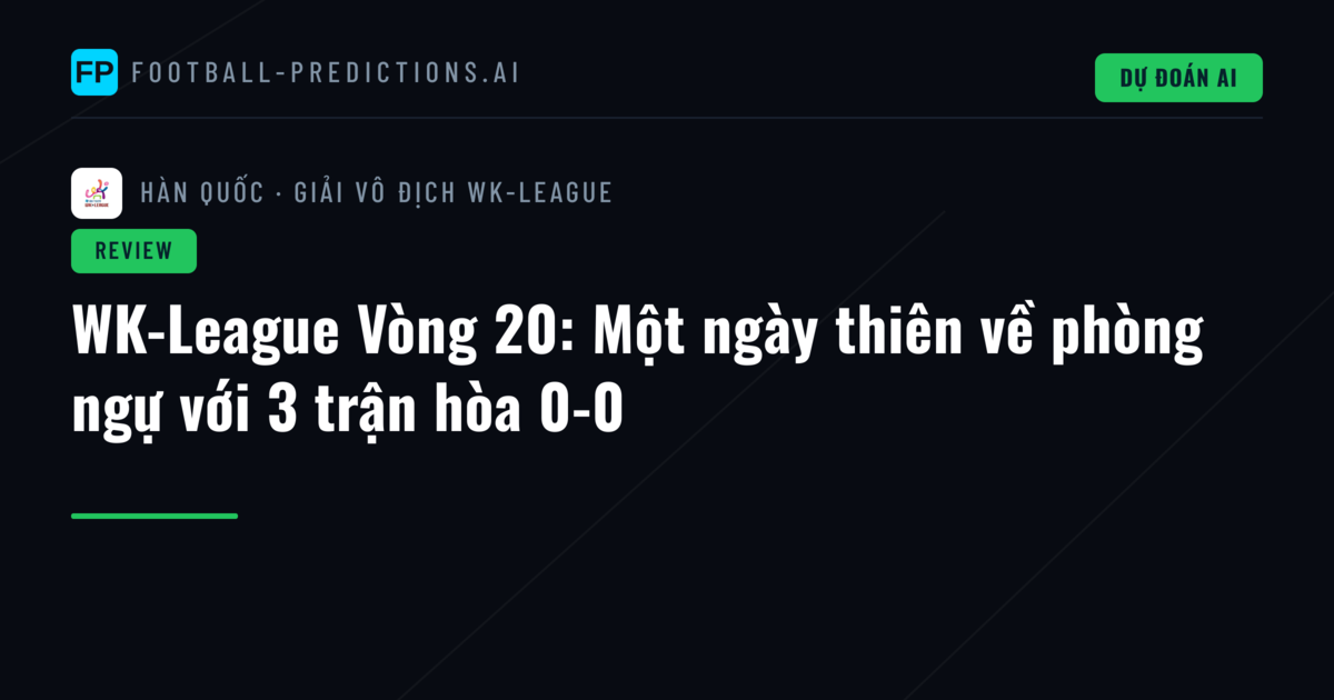 WK-League Vòng 20: Một ngày thiên về phòng ngự với 3 trận hòa 0-0