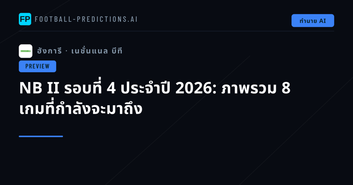 NB II รอบที่ 4 ประจำปี 2026: ภาพรวม 8 เกมที่กำลังจะมาถึง