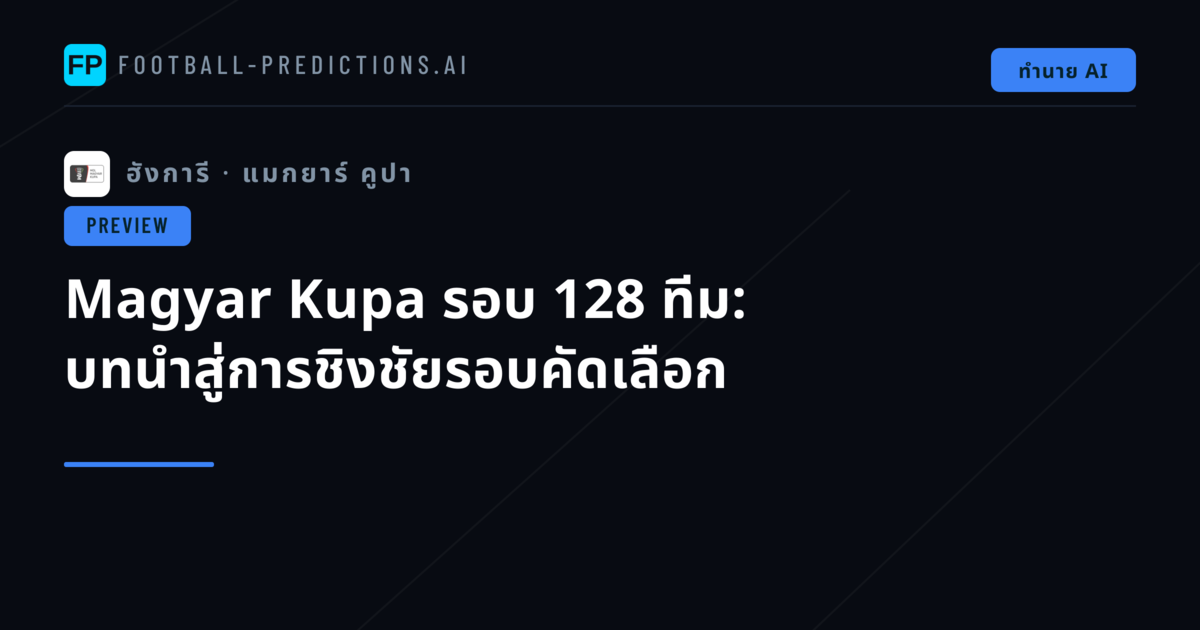 Magyar Kupa รอบ 128 ทีม: บทนำสู่การชิงชัยรอบคัดเลือก