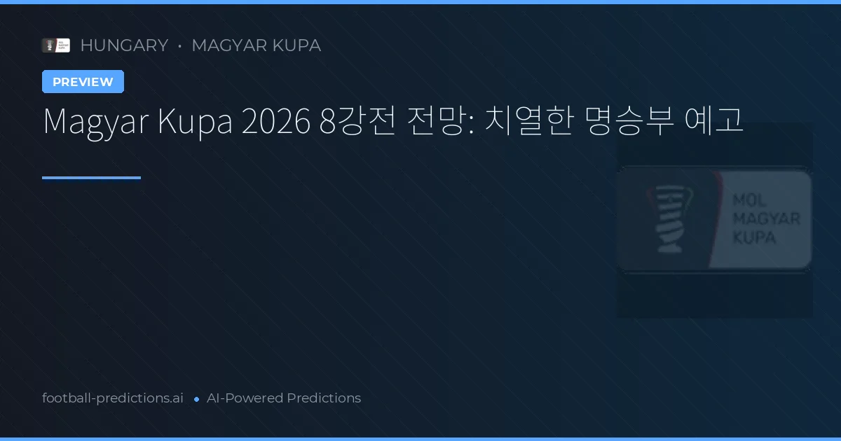 Magyar Kupa 2026 8강전 전망: 치열한 명승부 예고