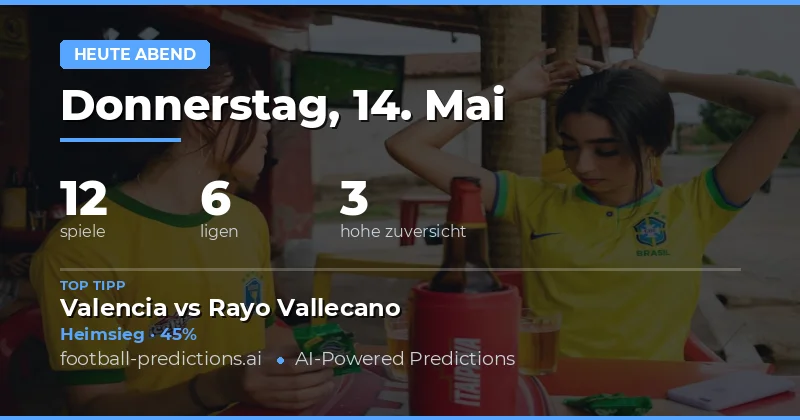 Fußball Prognosen und Statistiken für den 14. Mai 2026