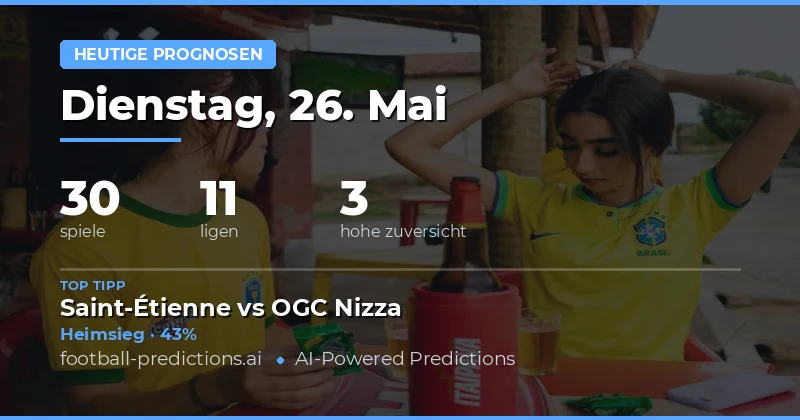 Tagesübersicht: Fußball Vorhersagen für den 26. Mai 2026