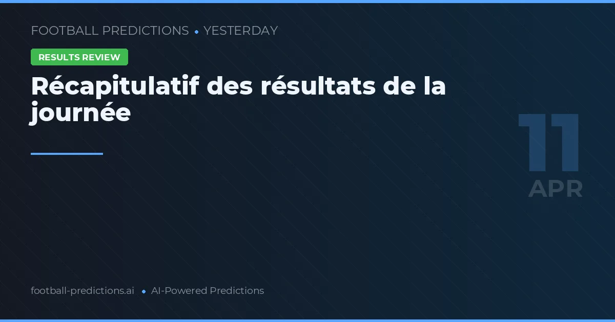 Récapitulatif des résultats de la journée