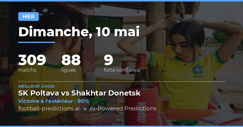 Bilan des prédictions football du 10 mai 2026