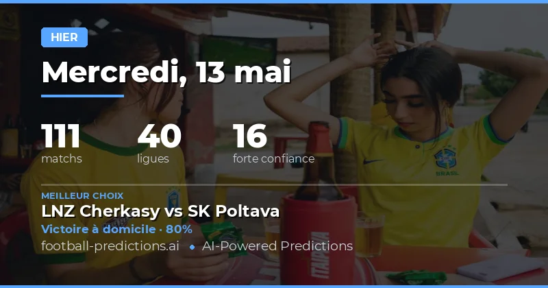 Bilan des prédictions de football pour la journée du 13 mai 2026