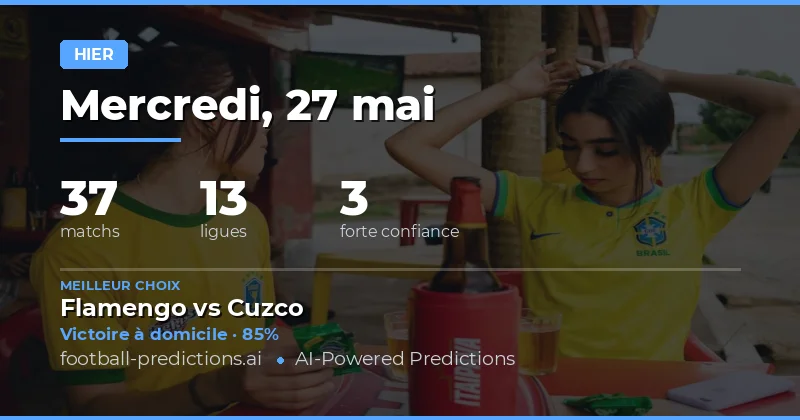 Bilan des prédictions de football pour le 27 mai 2026