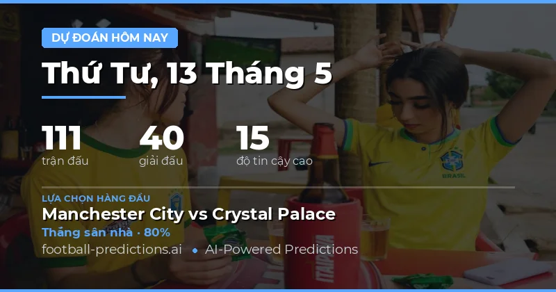 Tổng quan thị trường cá cược bóng đá ngày 13 tháng 5 năm 2026