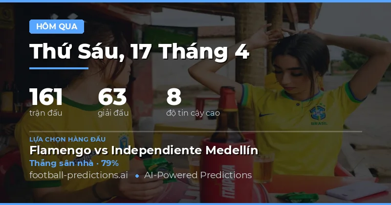 Kết quả bóng đá hôm qua: Tỷ lệ chính xác cao trên nhiều thị trường