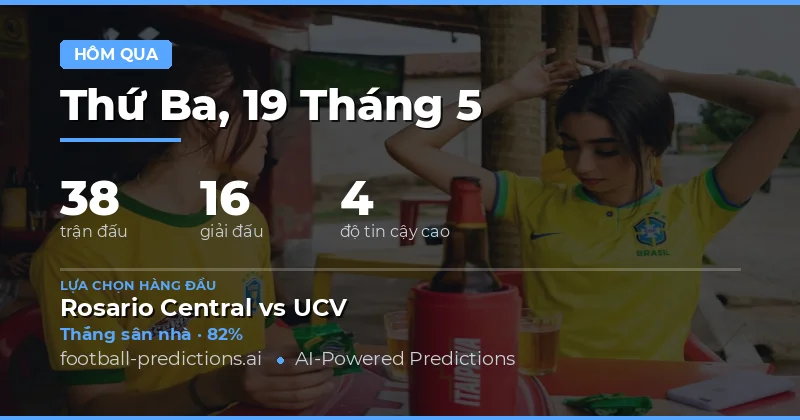 Báo cáo tổng quan kết quả dự đoán bóng đá ngày 19 tháng 5 năm 2026