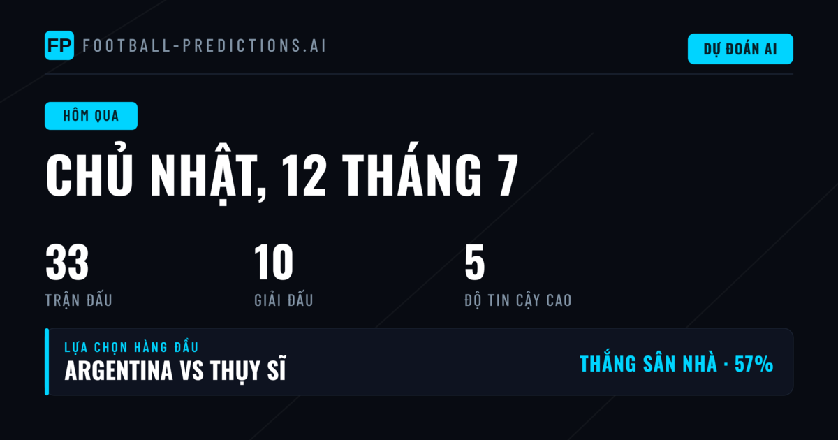 Tổng quan ngày thi đấu 12/07/2026