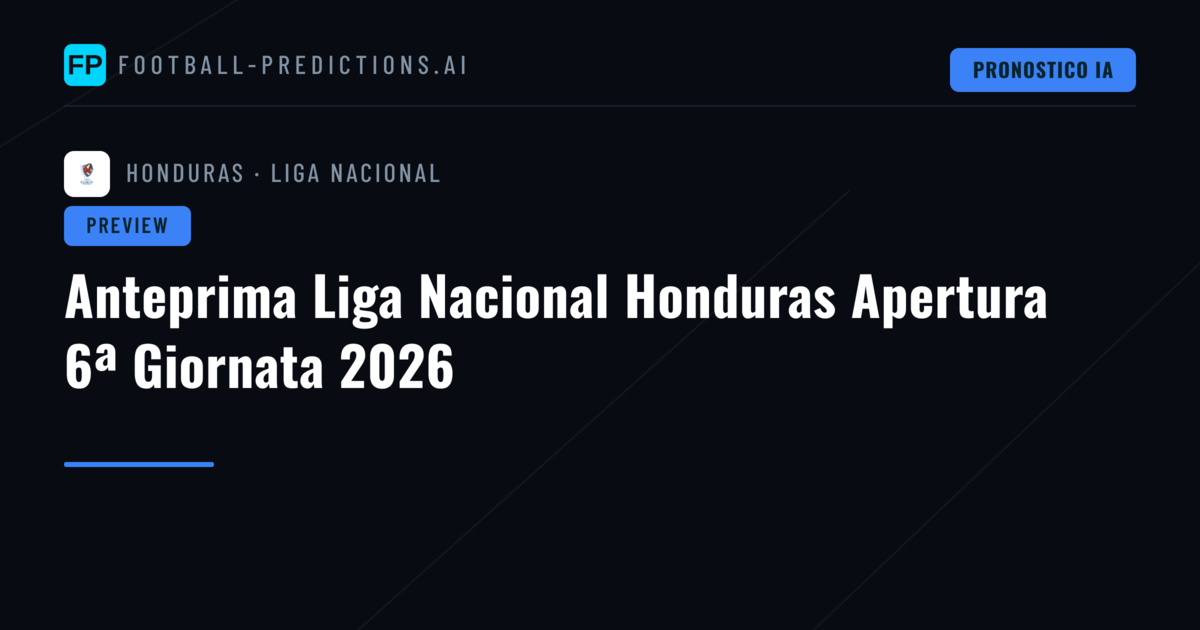Anteprima Liga Nacional Honduras Apertura 6ª Giornata 2026