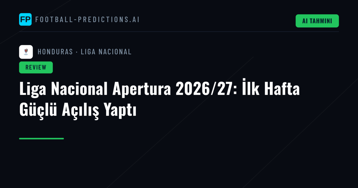 Liga Nacional Apertura 2026/27: İlk Hafta Güçlü Açılış Yaptı