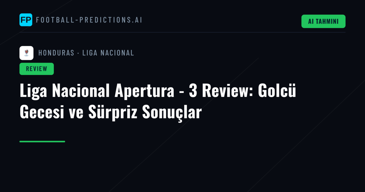 Liga Nacional Apertura - 3 Review: Golcü Gecesi ve Sürpriz Sonuçlar