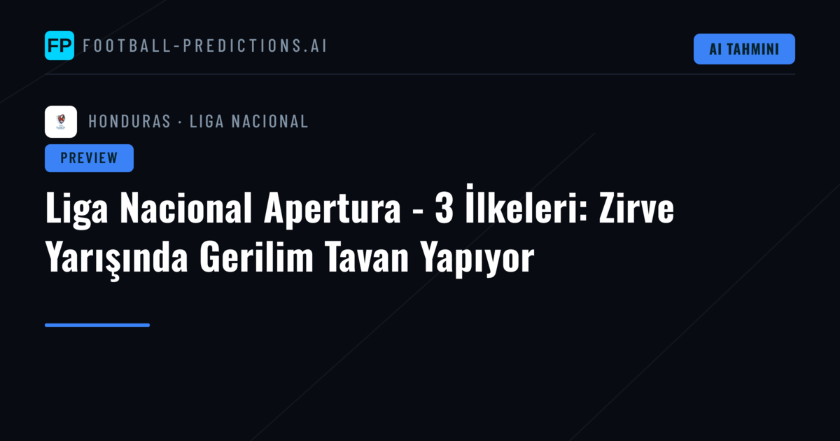 Liga Nacional Apertura - 3 İlkeleri: Zirve Yarışında Gerilim Tavan Yapıyor