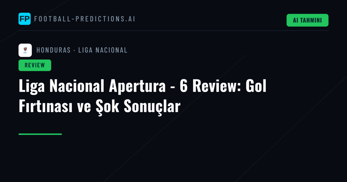Liga Nacional Apertura - 6 Review: Gol Fırtınası ve Şok Sonuçlar