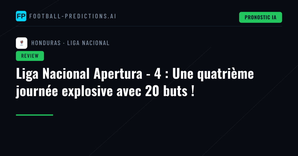 Liga Nacional Apertura - 4 : Une quatrième journée explosive avec 20 buts !