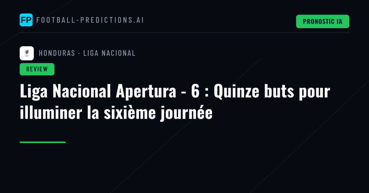 Liga Nacional Apertura - 6 : Quinze buts pour illuminer la sixième journée