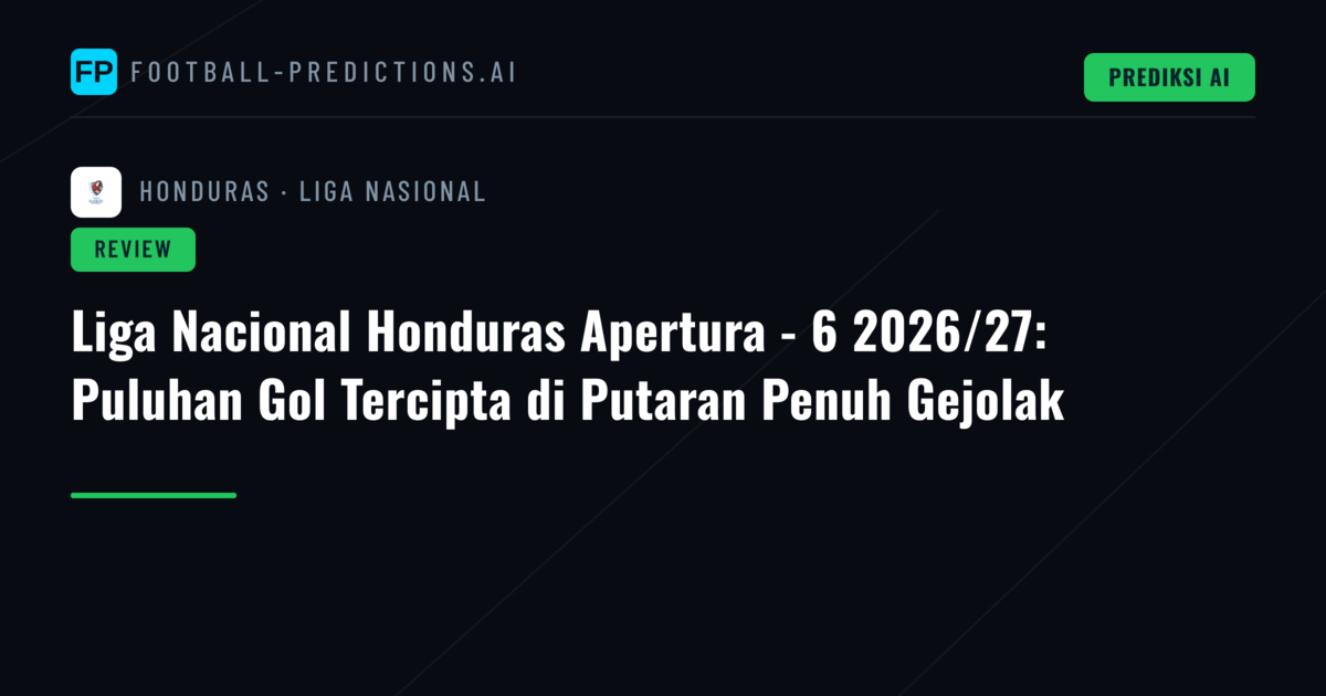 Liga Nacional Honduras Apertura - 6 2026/27: Puluhan Gol Tercipta di Putaran Penuh Gejolak